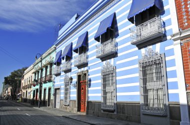Puebla City, Meksika'nın canlı ve renkli binalar