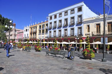 Puebla City, Meksika'nın canlı ve renkli binalar