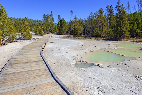 Boardwaks Yellowstonský národní Park, Wyoming USA — Stock fotografie