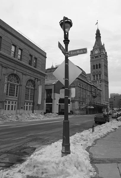 Milwaukee Panorama, město s bohatou historií, indiánské, se nachází na jezeře Michigan ve Wisconsinu, Usa, — Stock fotografie