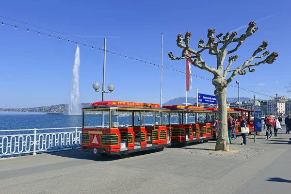 Waterkant scène in Genève, Zwitserland — Stockfoto