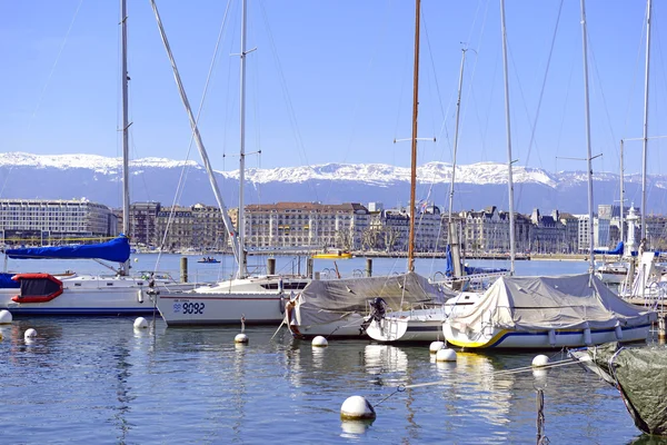 Waterfront scene in Geneva, Switzerland