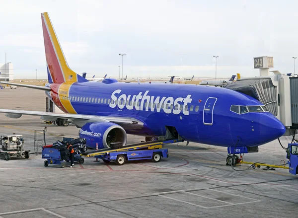 Southwest Airlines, owes its popularity to its goal of being a low cost carrier — Stock Image Southwest Airlines, owes its popularity to its goal of being a low cost carrier Royalty Free Stock Images