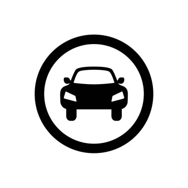 beyaz arkaplanda araba simgesi işareti izole edildi.