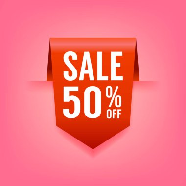 Kurdele satışı etiketinde% 50 indirim var..