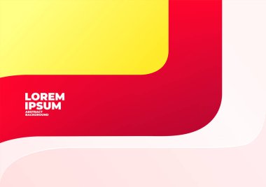 Fotokopi alanı olan ürün gösterimi için boş sarı ve kırmızı arkaplan. Showroom çekimi. Ürün tanıtımı için afiş arkaplanı.