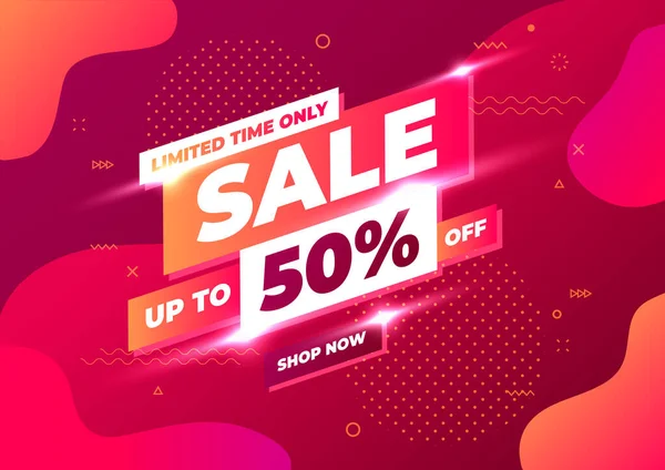 Sale Banner Template Design Limited Time Only Sale Special Offer — Stock Vector