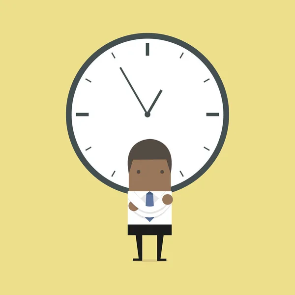 Empresario Africano Con Reloj Grande — Vector de stock