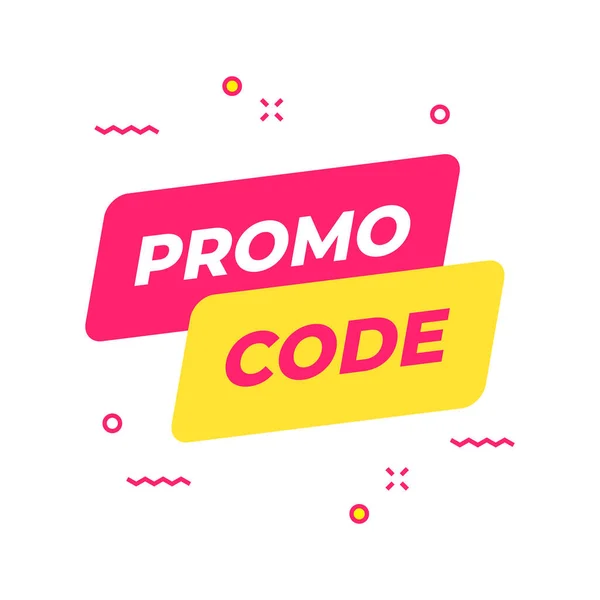 Promo Code Symbool Promotie Code Teken Geïsoleerd Witte Achtergrond — Stockvector