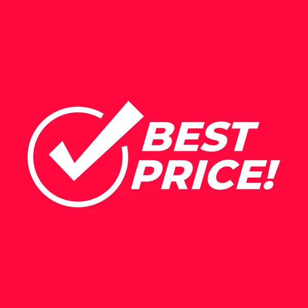 Best Price Check Mark Sign Symbol Emblem Advertising Campaign Retail — Stock Vector