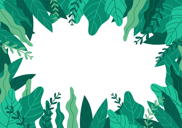 Grüne Pflanzen Und Blätter Hintergrund Mit Kopierraum Für Text — Stockvektor