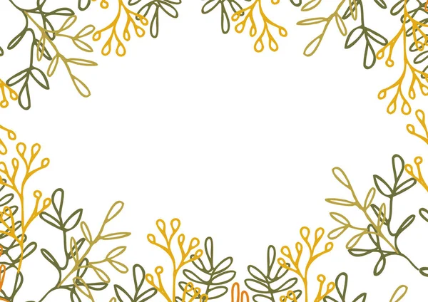 Floral Border Frame Card Vorlage Hintergrund Mit Kopierraum Für Text — Stockvektor