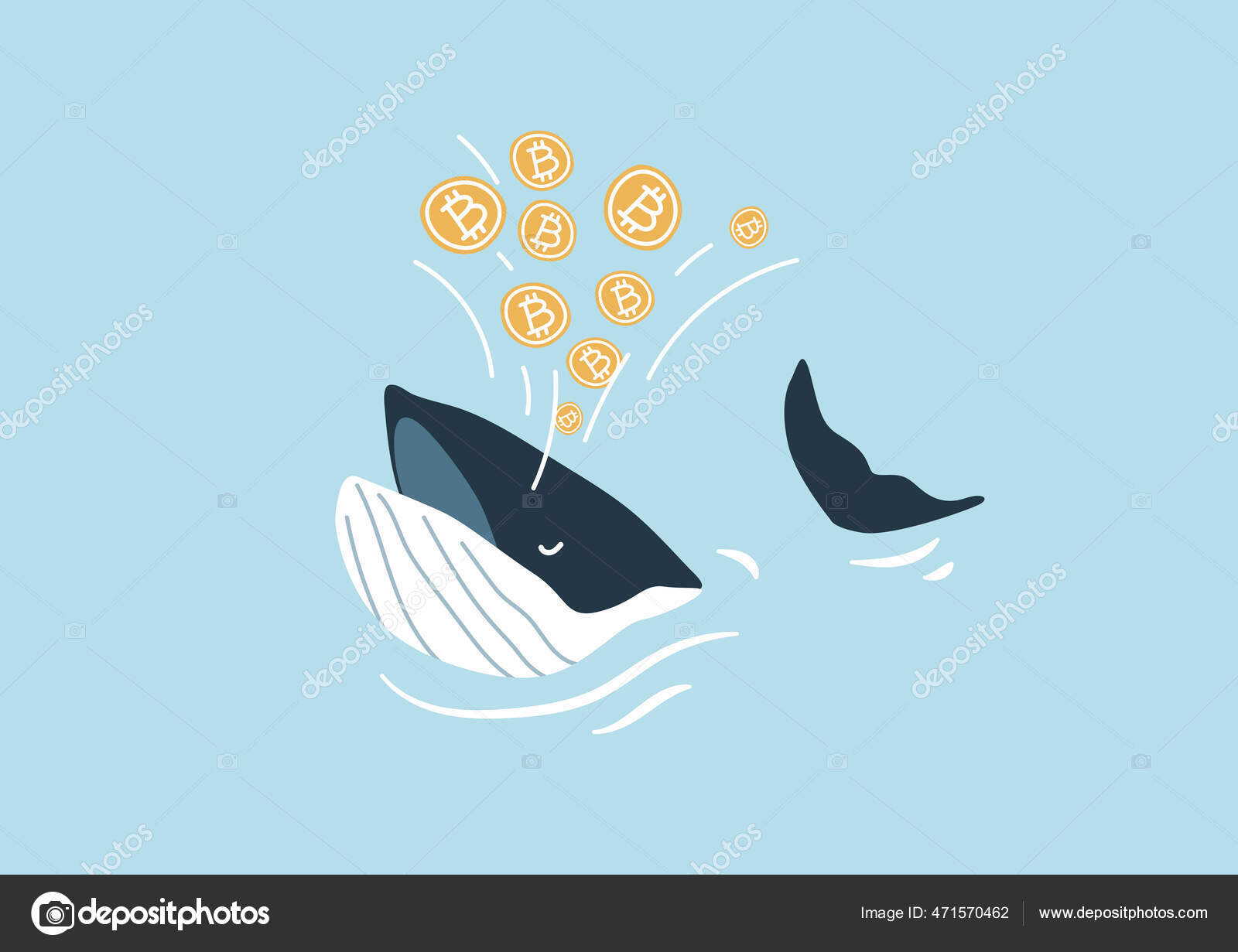 Whale Spouting Bitcoin Bitcoin Whales Considered Market Players Significant  Funds Stock Vector by ©inueng 471570462