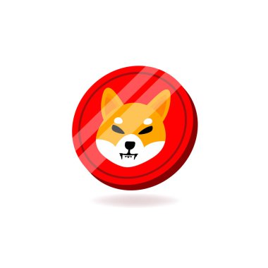 Shiba inu (SHIB) para sembolü vektörü.