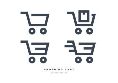 Alışveriş arabası simgesi beyaz arkaplanda izole edildi.