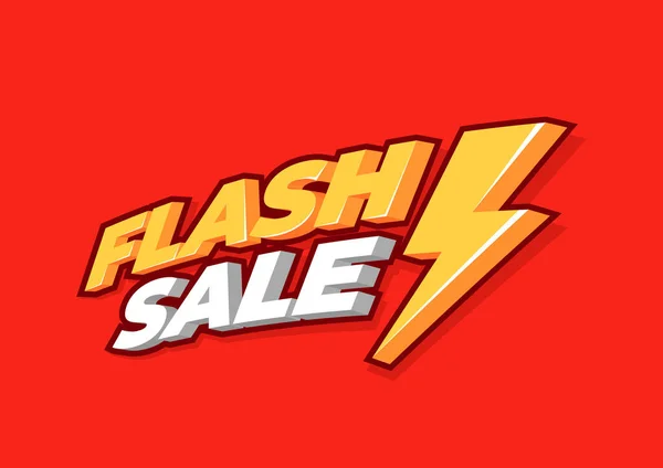 Blitzverkauf Mit Donner Auf Rotem Hintergrund Flash Sale Banner Vorlage — Stockvektor