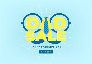 Babalar Günü 'nün kravatlı afişi kutlu olsun. Vektör İllüstrasyonu.