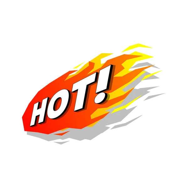 Vektor Propagačního Štítku Hot Fire — Stockový vektor