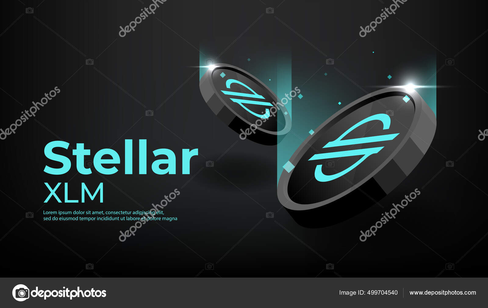 Stellar Xlm Coin Banner Xlm Coin Cryptocurrency Concept Banner Background  Stock Vector by ©inueng 499704540
