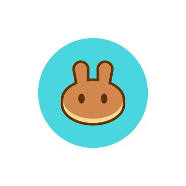 PancakeSwap Kek sembolü kripto para birimi simgesi beyaz arkaplanda izole edildi. Dijital para birimi.