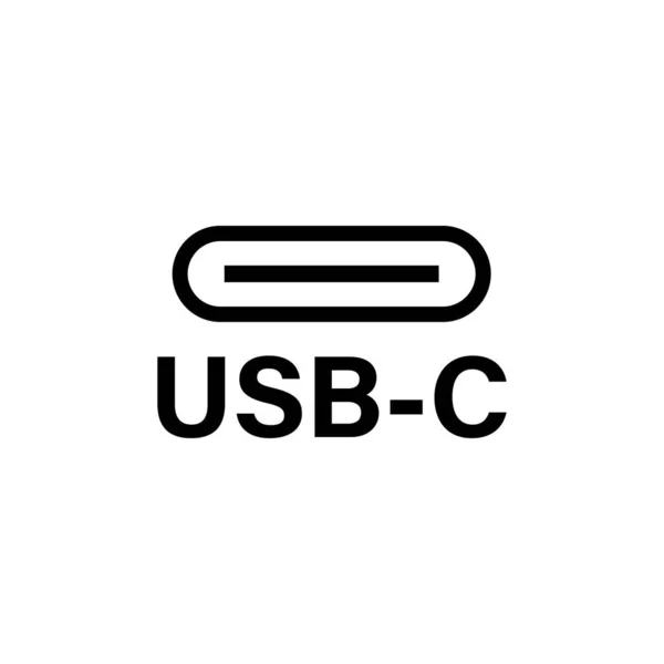 Usb C型或Usb 4型连接器电缆图标矢量 — 图库矢量图片