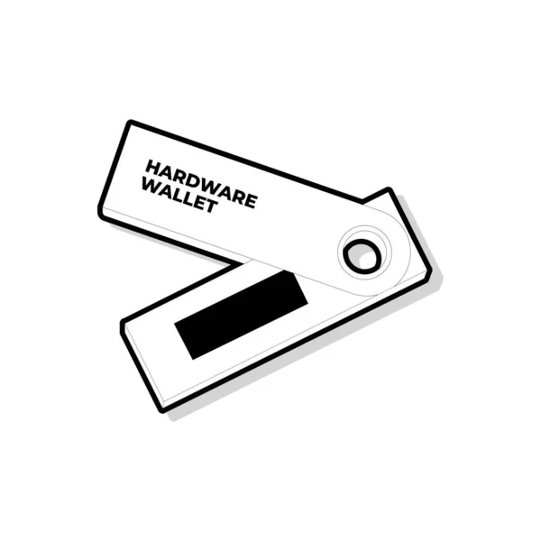 Hardware Brieftasche Symbol Hardware Kryptowährung Brieftasche Flache Vektor Illustration — Stockvektor