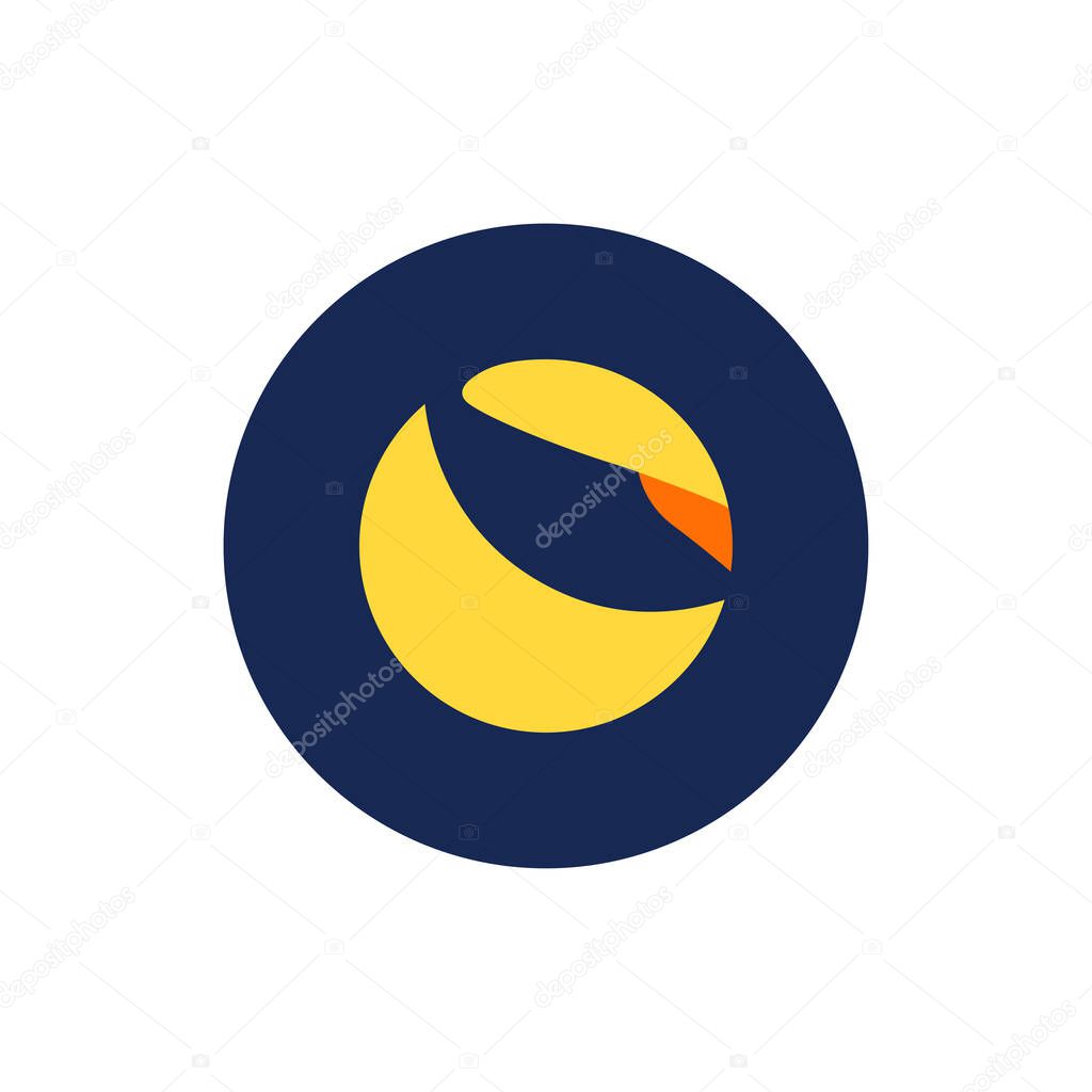 Terra coin (LUNA) cryptocurrency icon isolated on white background. Digital currency.