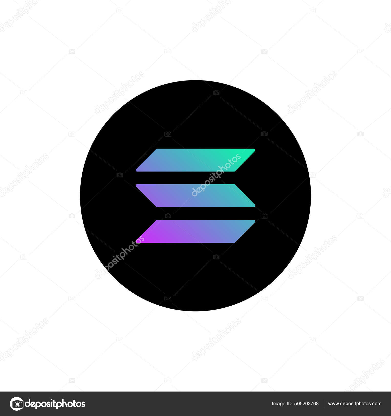 Solana Sol Coin Icon Isolated White Background Stock Vector by ©inueng