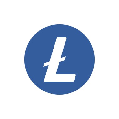 Litecoin LTC para simgesi beyaz arkaplanda izole.