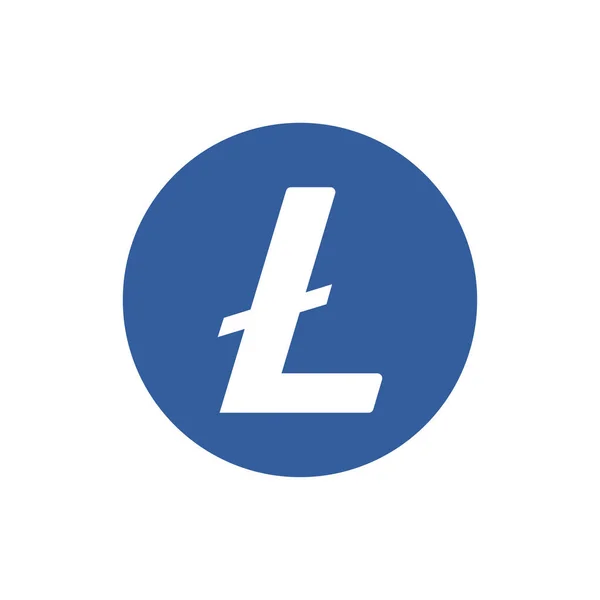 Litecoin Ltc Icono Moneda Aislado Sobre Fondo Blanco — Vector de stock