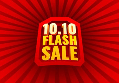 10.10 Flash indirimi çevrimiçi alışveriş günü indirimi afişi.