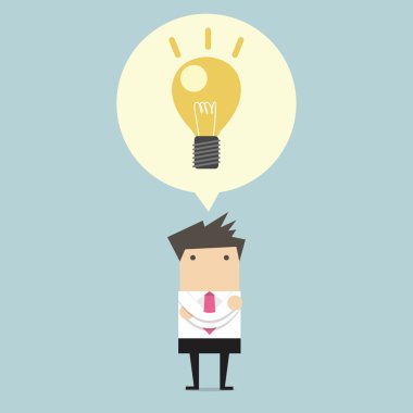 Yaratıcı iş adamı fikri bir ampul altında olsun