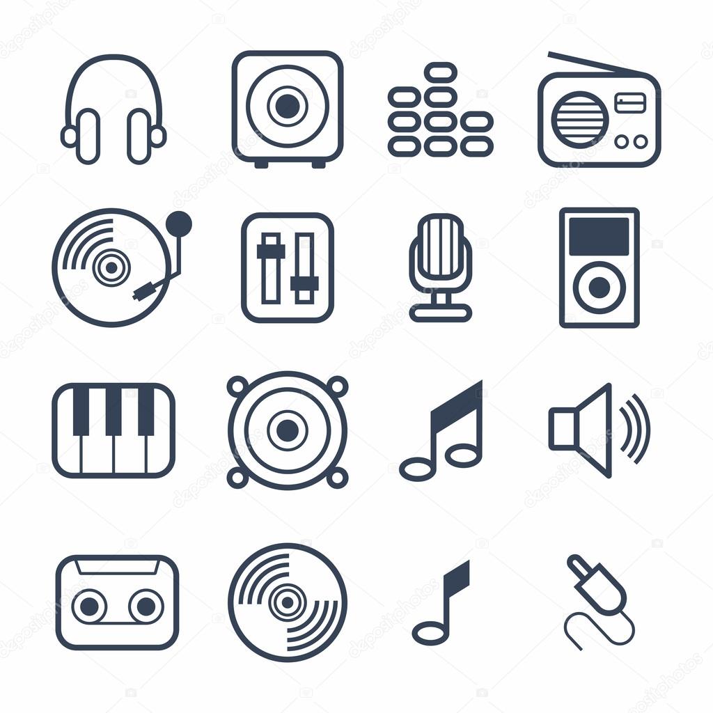 Music Icons with White Background vector