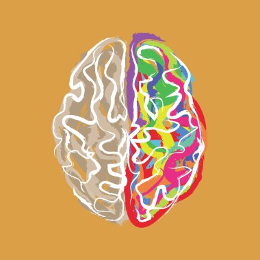 Renk vuruş vektör ile yaratıcı beyin