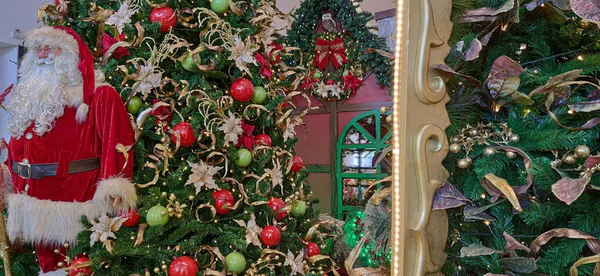 圣诞装饰 圣诞的主题和灯 球和背灯 年底的派对 圣帕特里克节 圣诞派对耶稣基督的诞生 — 图库照片