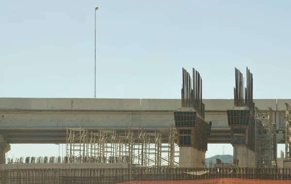 Road overpass. Viaduct under construction. Transport infrastructure in Brazil. Expansion of the ring road in the city of Santa Maria RS.