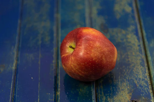 Pomme Fraîche Variété Gala Sur Fond Bois Variété Pommes Découvertes — Photo