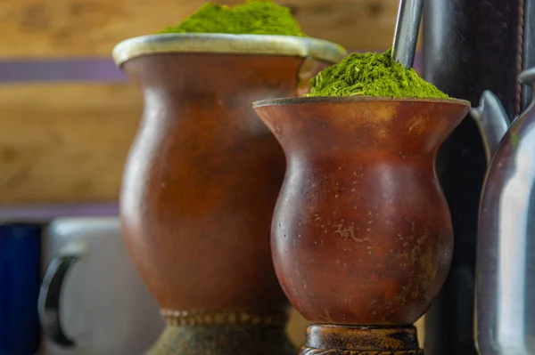 Utensilios Para Consumo Tradicional Yerba Mate América Del Sur Llamado —  Fotos de Stock