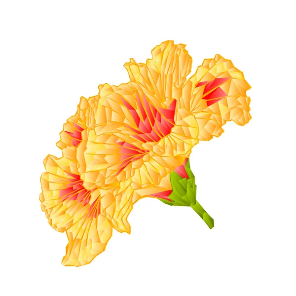 Gele hibiscus veelhoeken vector — Stockvector