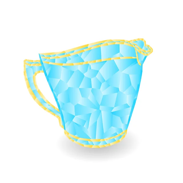 Theepot veelhoeken blauwe kleur vector — Stockvector