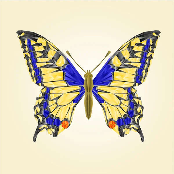Motýl otakárek mnohoúhelníky vektor — Stockový vektor