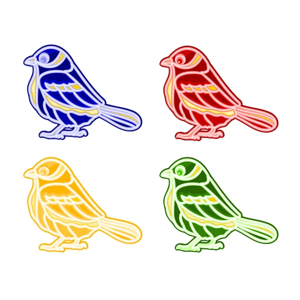Garnitures de Noël oiseau faience vecteur — Image vectorielle
