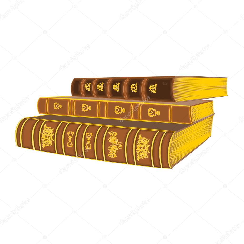 Three old books vintage vector