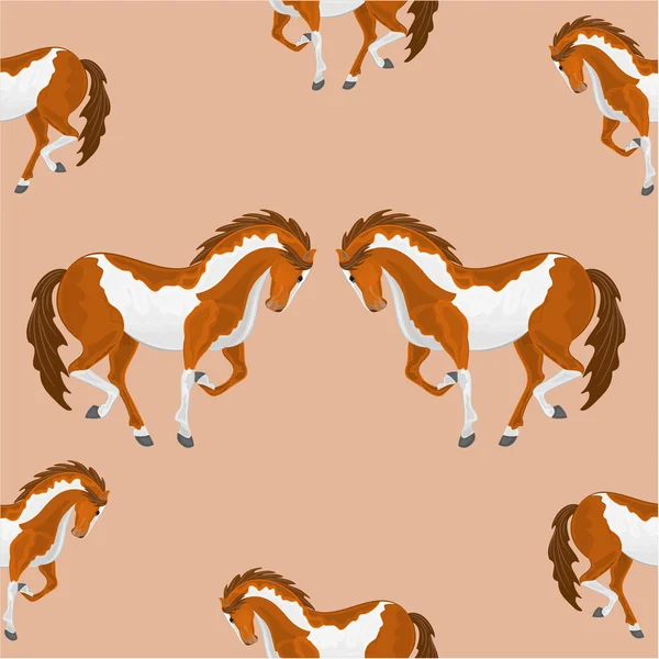 Textura inconsútil vector caballo piebald — Vector de stock