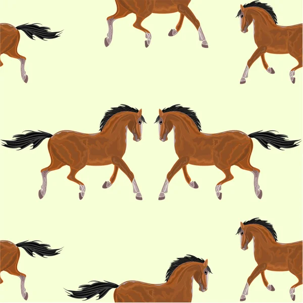 Textura inconsútil vector caballo marrón — Vector de stock