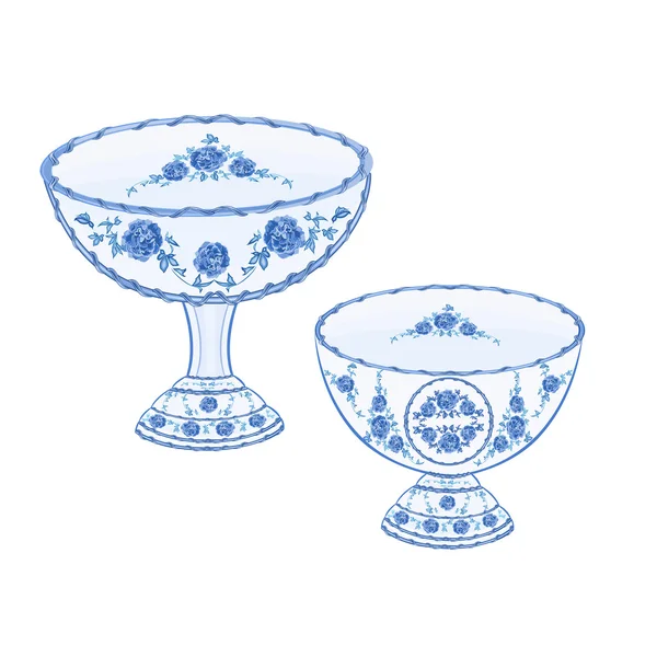 Faience tazze vettore — Vettoriale Stock