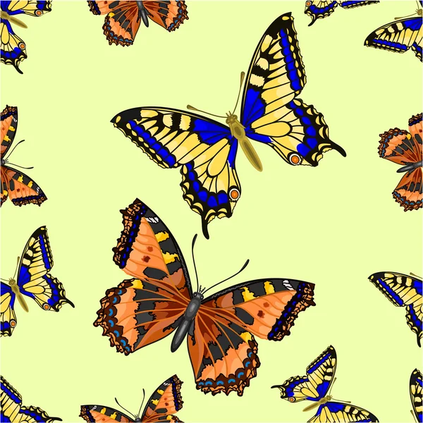 Bezešvých textur dva Butterfly vektor — Stockový vektor