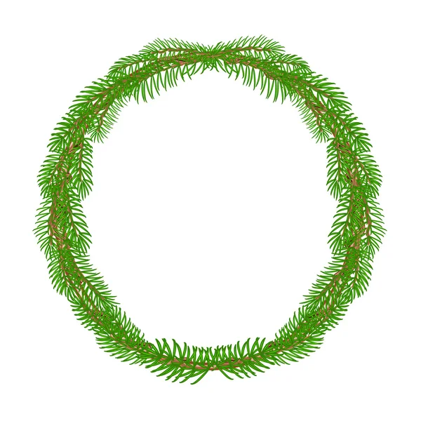 Christmas decoration wreath  round Frame vector — Stock Vector