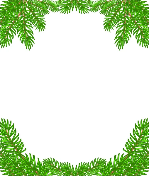 Vánoční dekorace hranice na bílém pozadí vektor — Stockový vektor