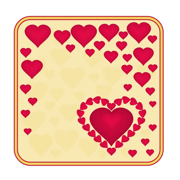 Valentine dag frame van hart met lint gouden achtergrond vector — Stockvector